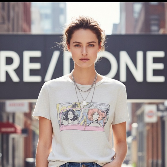 Re/Done | Tops | Authentic Redone Signature Designer Tee Shirt Sz S ...